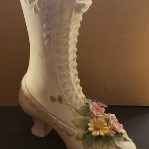 Vintage Lefton KW 4740 Hand Painted Porcelain Boot